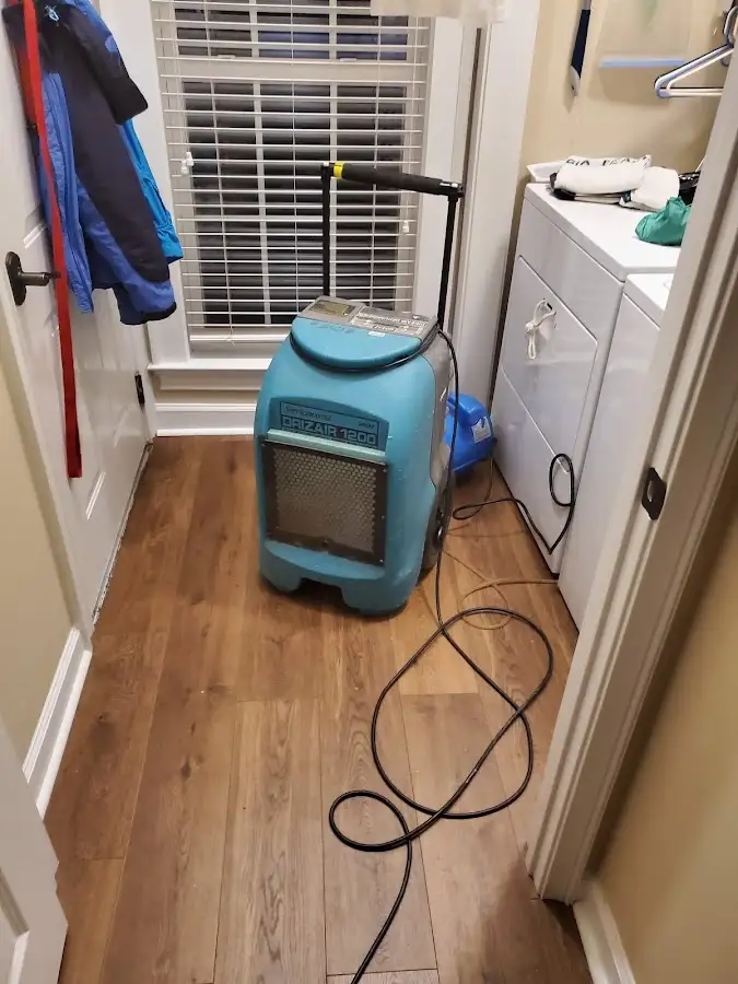 Commercial dehumidifier deployed for Flood Damage Cleanup in New Whiteland