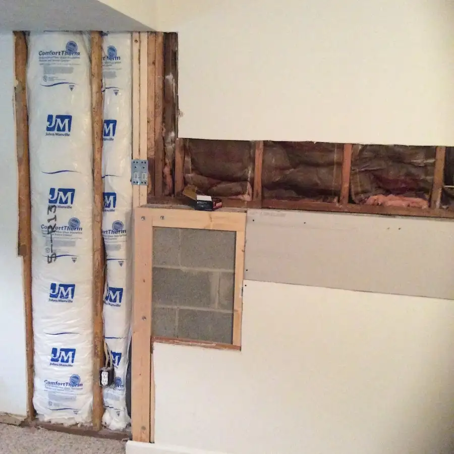 Wall insulation replacement during Contents Cleaning & Restoration in New Whiteland